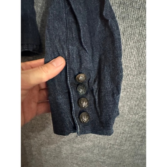 Lauren Jeans Co Ralph Lauren Womens Denim Blazer Jacket Dark Wash Button Size M - Picture 9 of 13
